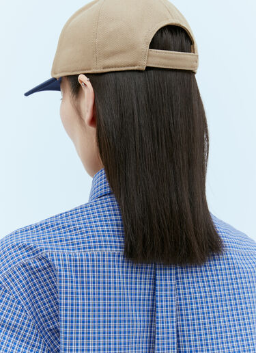 Miu Miu 로고 자수 베이스볼 캡 베이지 miu0256029