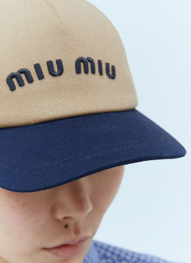 로고 자수 베이스볼 캡 Miu Miu 로고 자수 베이스볼 캡 베이지 miu0256029