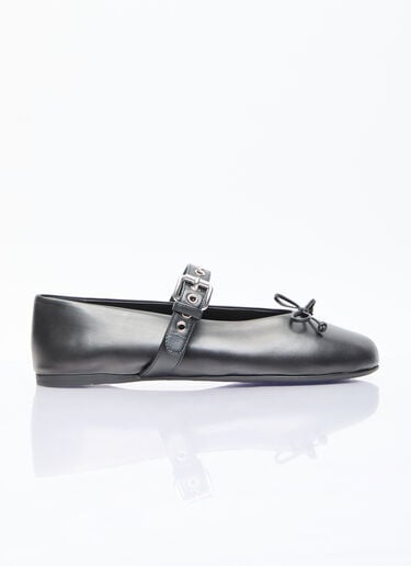 Buckle Ballerina Flats Miu Miu Buckle Ballerina Flats Black miu0256045