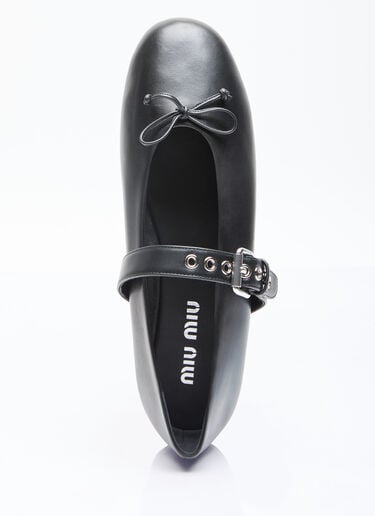 Buckle Ballerina Flats Miu Miu Buckle Ballerina Flats Black miu0256045