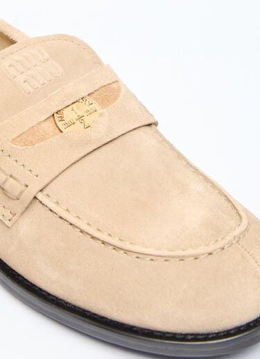 Faded Suede Loafers Miu Miu Faded Suede Loafers Beige miu0256047