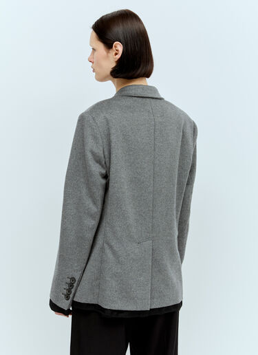 Miu Miu Raw-Trims Wool Blazer Grey miu0256077