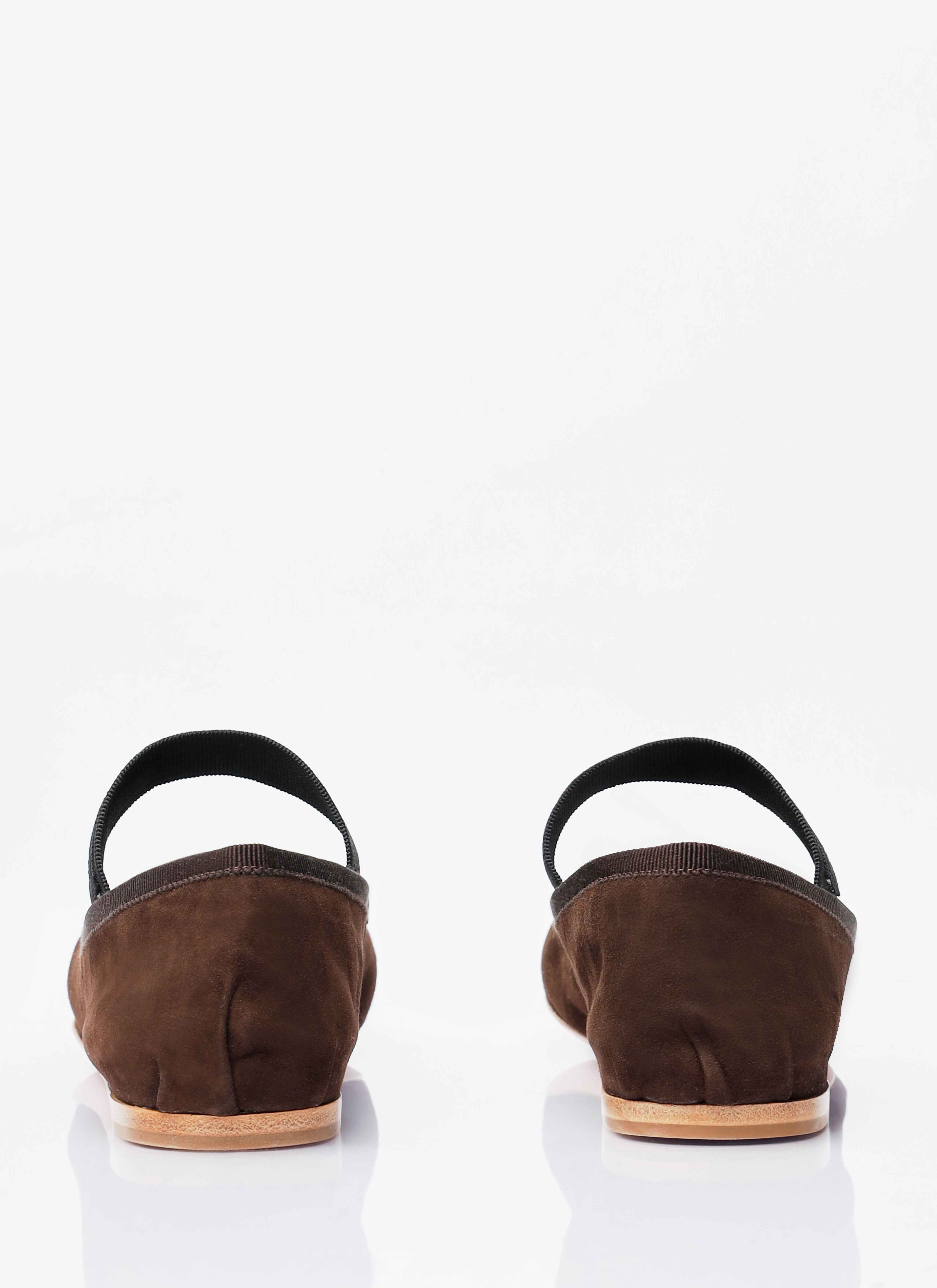 靴 Miu Miu Women's Brown and Black Ballet Miu Miu Women's' Suede Ballerina Flats in Brown | LN-CC®