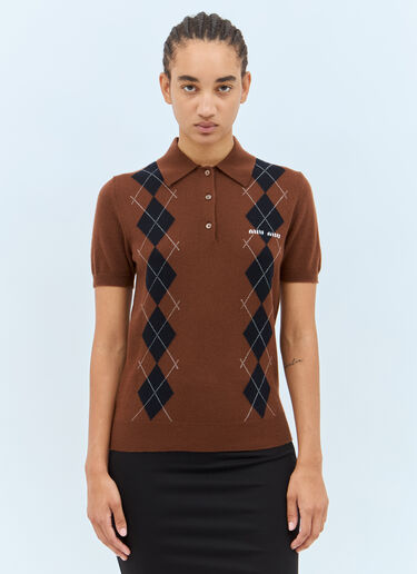 羊毛针织Polo衫 Miu Miu 羊毛针织Polo衫 棕 miu0258004