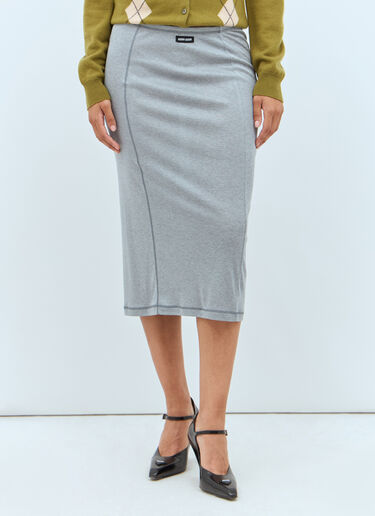 Silk Jersey Skirt Miu Miu Silk Jersey Skirt Grey miu0258011