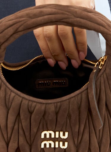 Wander Matelassé Suede Mini Shoulder Bag Miu Miu Wander Matelassé Suede Mini Shoulder Bag Brown miu0258028