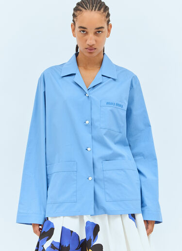 Miu Miu 포플린 셔츠 블루 miu0258038