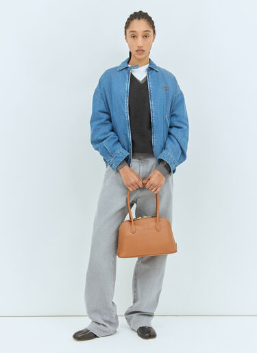 Miu Miu 스몰 엠보싱 가죽 핸드백  브라운 miu0258051