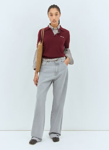Miu Miu 깅엄 크롭 셔츠  그레이 miu0258073