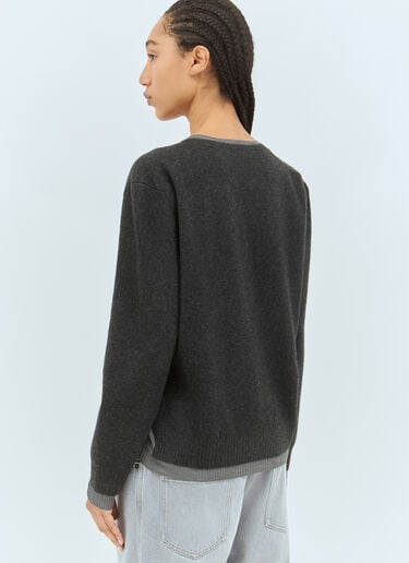 Logo Emboidery Sweater Miu Miu Logo Emboidery Sweater Grey miu0258077