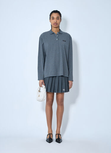 Miu Miu 로고 패치 폴로 셔츠  화이트 miu0260057