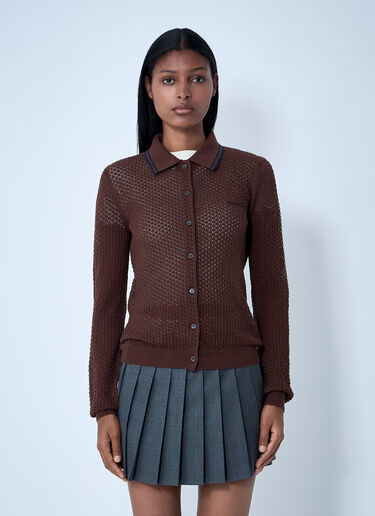 Open-Knit Cardigan Miu Miu Open-Knit Cardigan Brown miu0261001