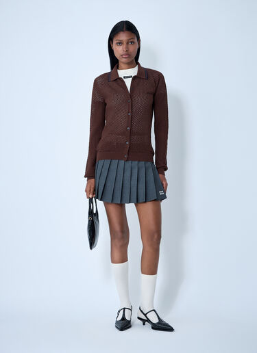 Open-Knit Cardigan Miu Miu Open-Knit Cardigan Brown miu0261001