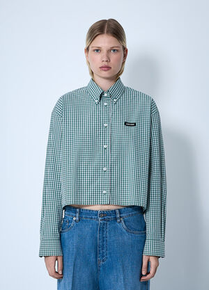 Miu Miu Check Shirt Green miu0261009