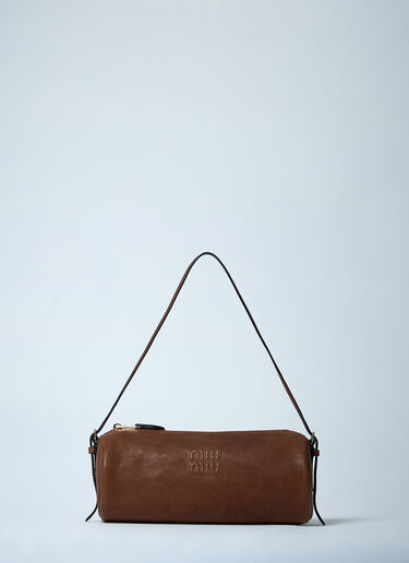 Miu Miu Leather Aviator Handbag Brown miu0261025