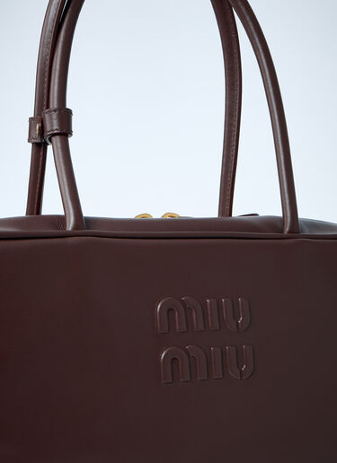 Miu Miu Beau Leather Shoulder Bag Grey miu0262053