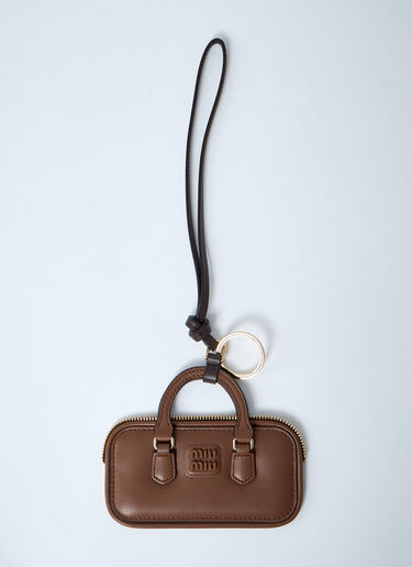 Miu Miu 아르카디 가죽 키링 브라운 miu0262054