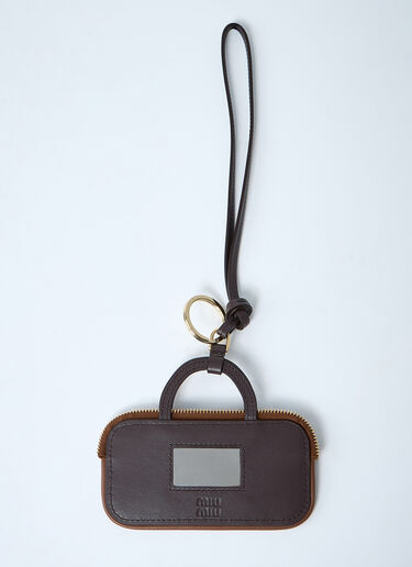 Miu Miu 아르카디 가죽 키링 브라운 miu0262054