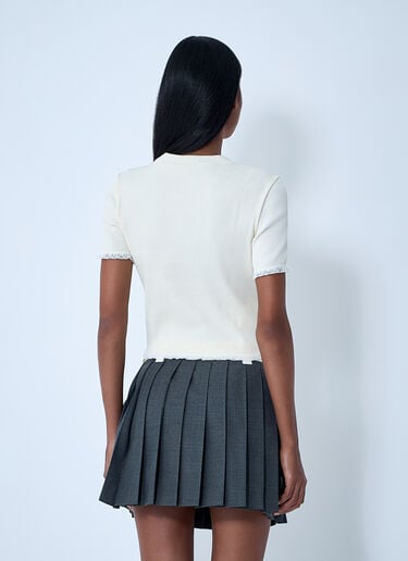 Logo Motif T-Shirt Miu Miu Logo Motif T-Shirt Beige miu0262095