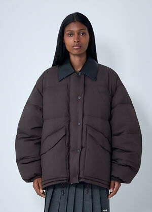 Miu Miu Logo Motif Jacket Dark Brown miu0262097