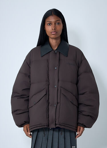 Logo Motif Jacket Miu Miu Logo Motif Jacket Dark Brown miu0262097