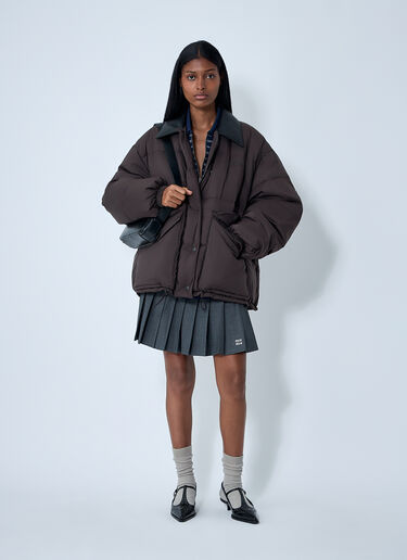 Logo Motif Jacket Miu Miu Logo Motif Jacket Dark Brown miu0262097