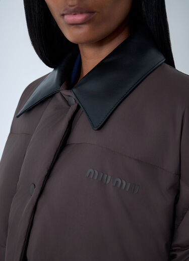 Logo Motif Jacket Miu Miu Logo Motif Jacket Dark Brown miu0262097