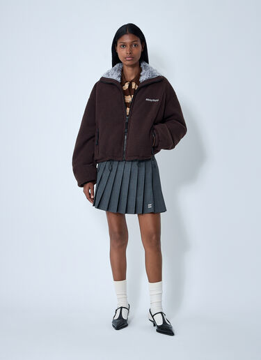 Zip-Up Fleece Jacket Miu Miu Zip-Up Fleece Jacket Dark Brown miu0262098