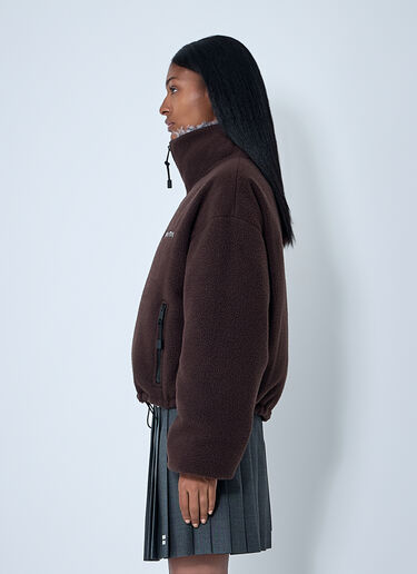Miu Miu Zip-Up Fleece Jacket Dark Brown miu0262098