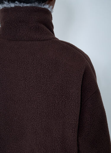 Miu Miu Zip-Up Fleece Jacket Dark Brown miu0262098