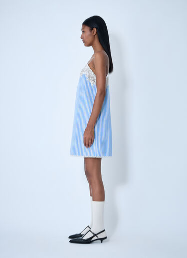 Miu Miu Striped Slip Mini Dress Blue miu0262100