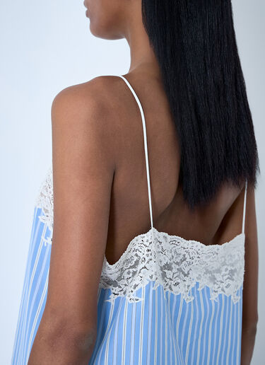 Miu Miu Striped Slip Mini Dress Blue miu0262100