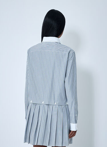 Miu Miu Striped Pleated Dress White miu0262101