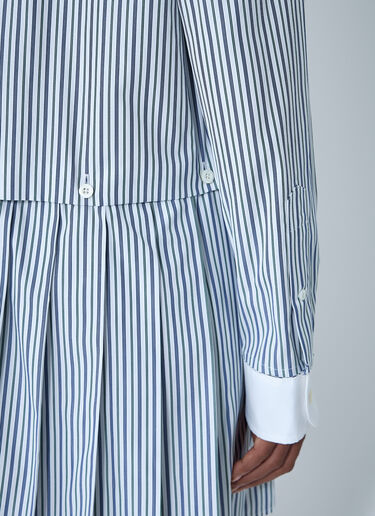 Miu Miu Striped Pleated Dress White miu0262101