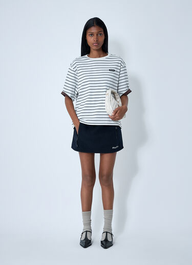 Logo Motif Mini Skirt Miu Miu Logo Motif Mini Skirt Blue miu0262102