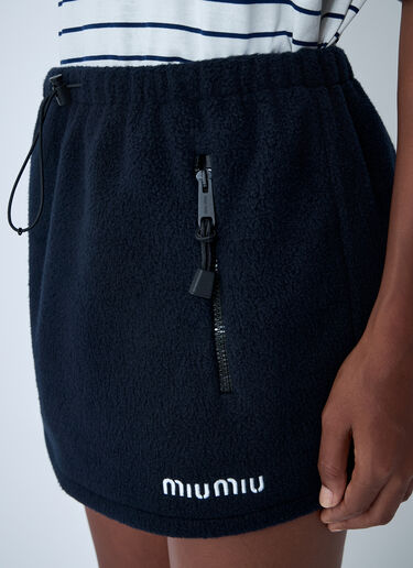 Logo Motif Mini Skirt Miu Miu Logo Motif Mini Skirt Blue miu0262102