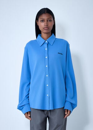 Miu Miu Logo Motif Shirt Purple miu0262103