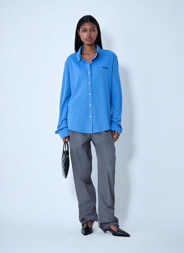 Logo Motif Shirt Miu Miu Logo Motif Shirt Purple miu0262103
