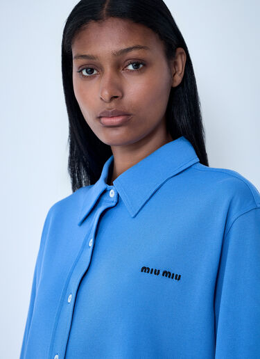 Logo Motif Shirt Miu Miu Logo Motif Shirt Purple miu0262103