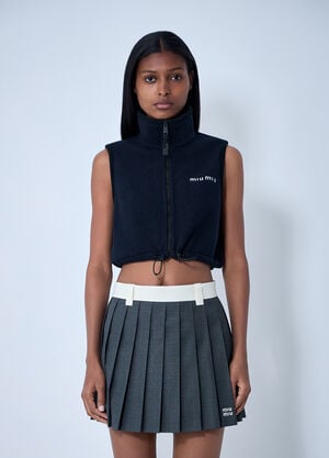 Miu Miu Logo Motif Gilet Blue miu0262104