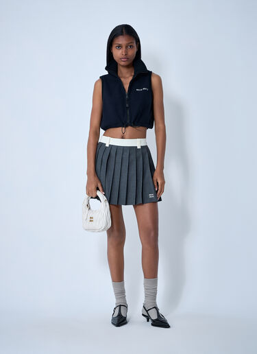 Miu Miu Logo Motif Gilet Blue miu0262104