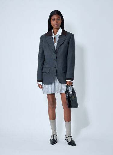 Miu Miu Wool Blazer Blue miu0262105