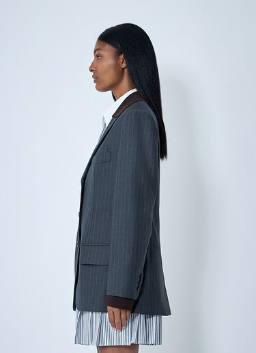 Miu Miu Wool Blazer Blue miu0262105