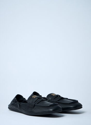 Miu Miu 로고 모티프 가죽 로퍼  블랙 miu0262106