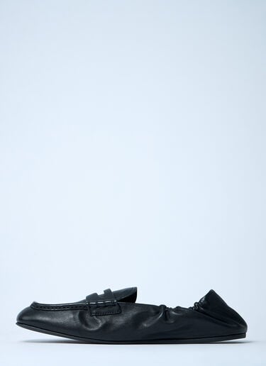 Miu Miu 로고 모티프 가죽 로퍼  블랙 miu0262106