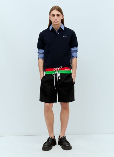 Logo Embroidery Polo Shirt Miu Miu Logo Embroidery Polo Shirt Blue miu0356002