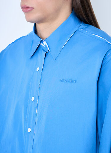 Raw Trims Poplin Shirt Miu Miu Raw Trims Poplin Shirt Blue miu0359001