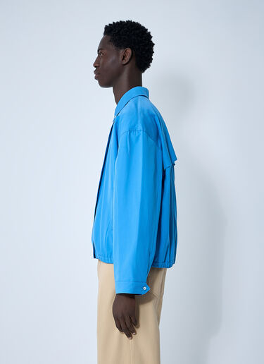 Miu Miu Logo Motif Blouson Jacket Blue miu0362010