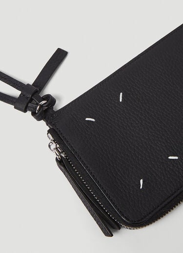 Maison Margiela 로고 스티치 지갑 블랙 mla0150026