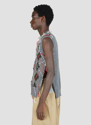 Maison Margiela Cut-Out Knit Gilet Grey mla0154003